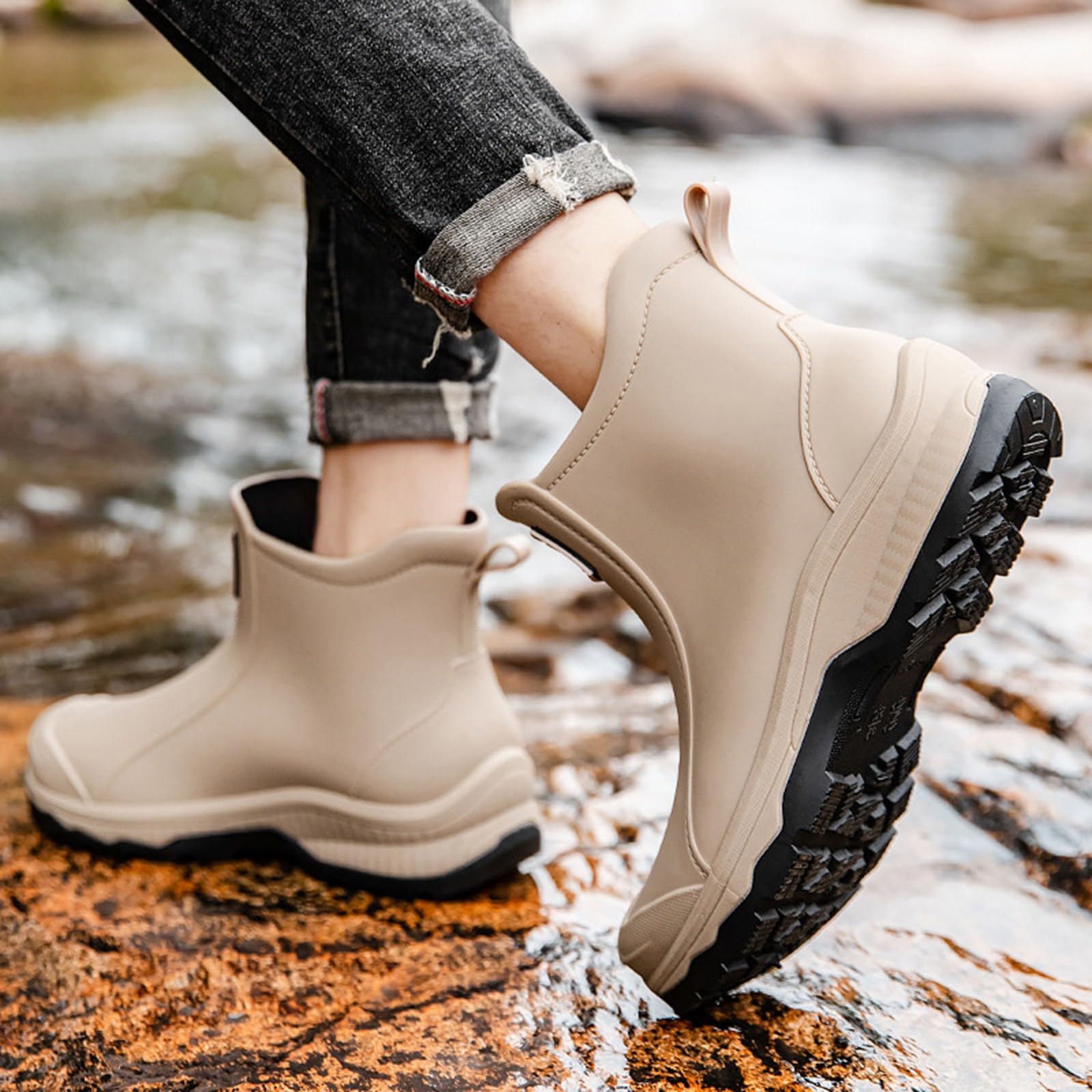 Botas de goma cortas para hombre, botas de lluvia impermeables, botas de goma, botas de lluvia, botas de goma, botas de goma antideslizantes, botas de lluvia, botas de jardín, botas de lluvia