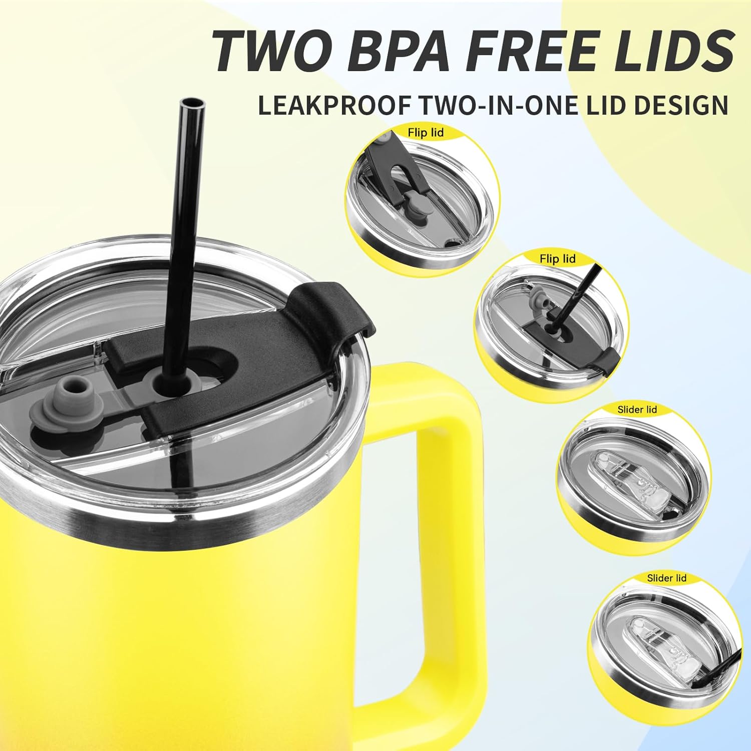 40 oz Tumbler with Handle, Insulated Tumbler with Lid and Straw, Reusable Stainless Steel Vacuum Insulated Cup, 100% Leak Proof Thermal Travel Coffee Mug Cup for Cold and Hot (Gold Orange) - Image 6