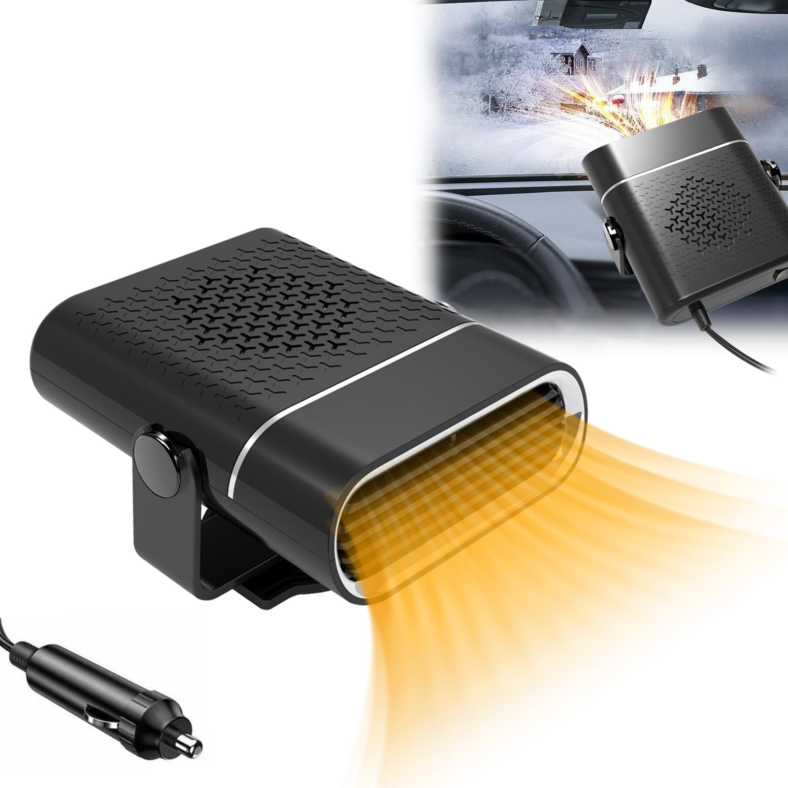 Calefactor para coche de 120 W y 12 V [calefacción y refrigeración 2 en 1]: calefactor portátil para descongelar y desempañar el parabrisas al instante. Para turismos, camiones y SUV