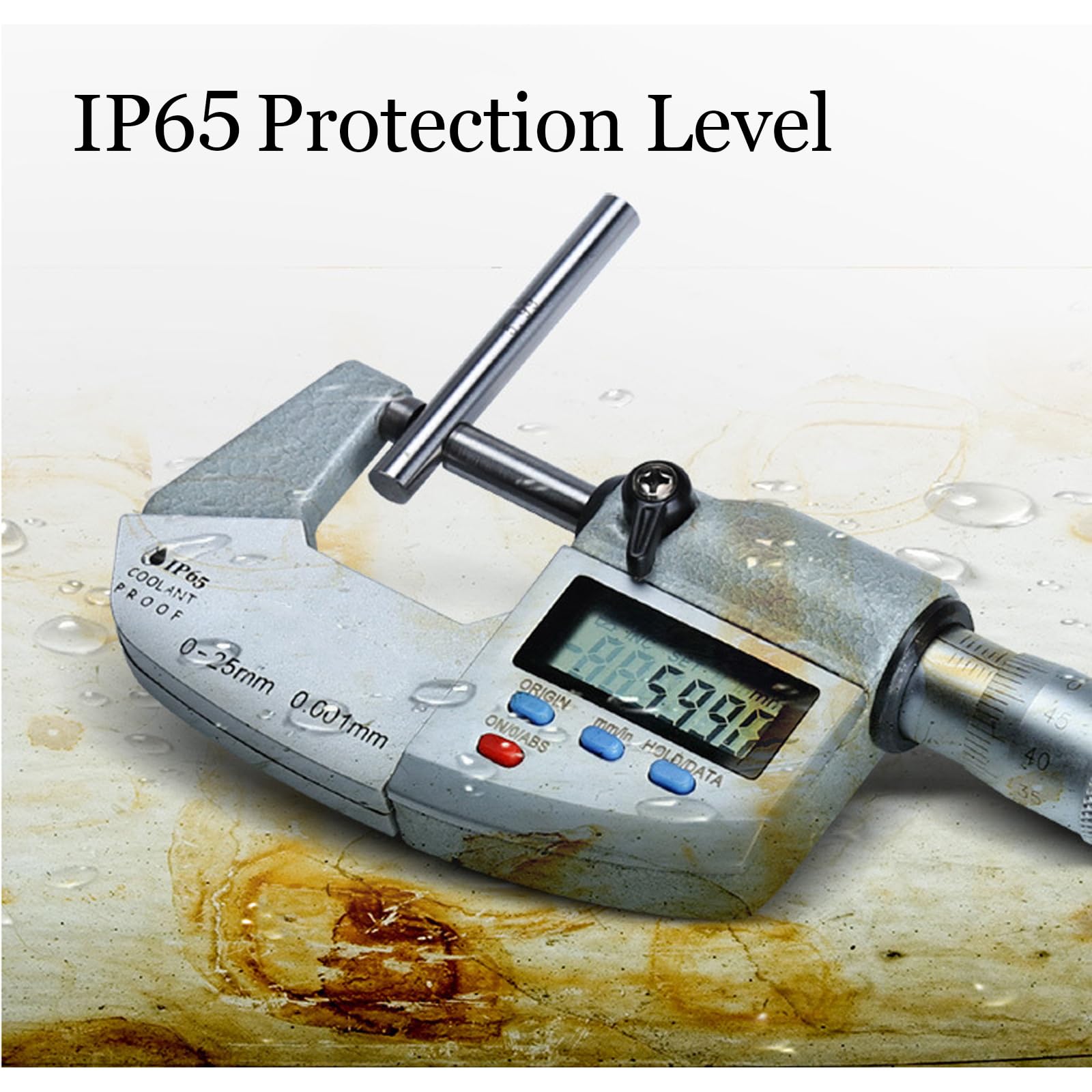 IP65 zestaw mikrometrów cyfrowych, 0-100 mm, elektroniczny zestaw śrub do mierzenia kabłąkowego ze stali nierdzewnej, wodoszczelny, do obróbki CNC i warsztatu, precyzyjny miernik do pomiaru