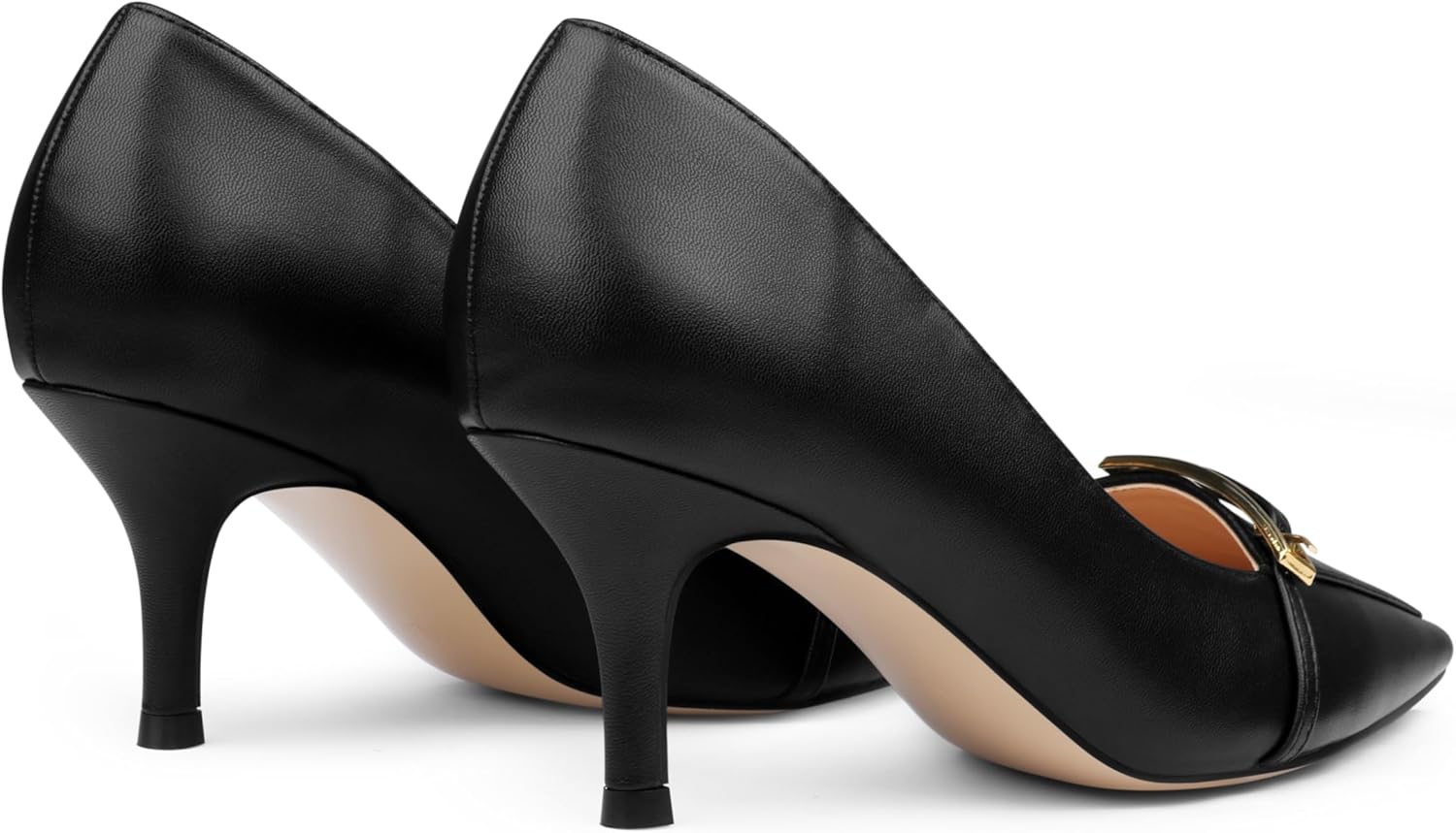 COLETER Women's Kitten Heels Pointed Toe Low Heel Pumps Comfortable Office Wedding Dress Shoes - Image 6