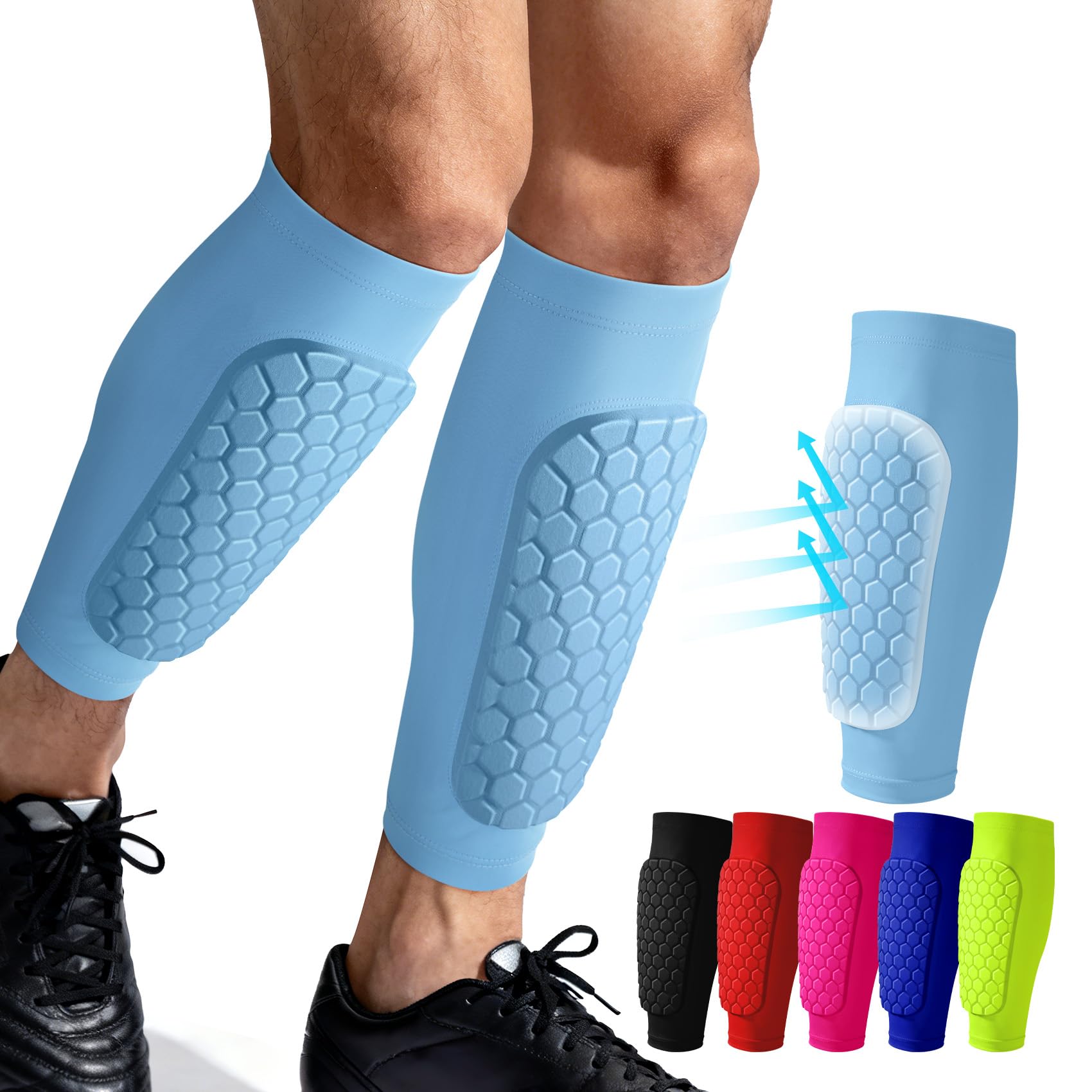Football Shin Pads Guards Ski Guards for Kids Youth with Honeycomb Pads