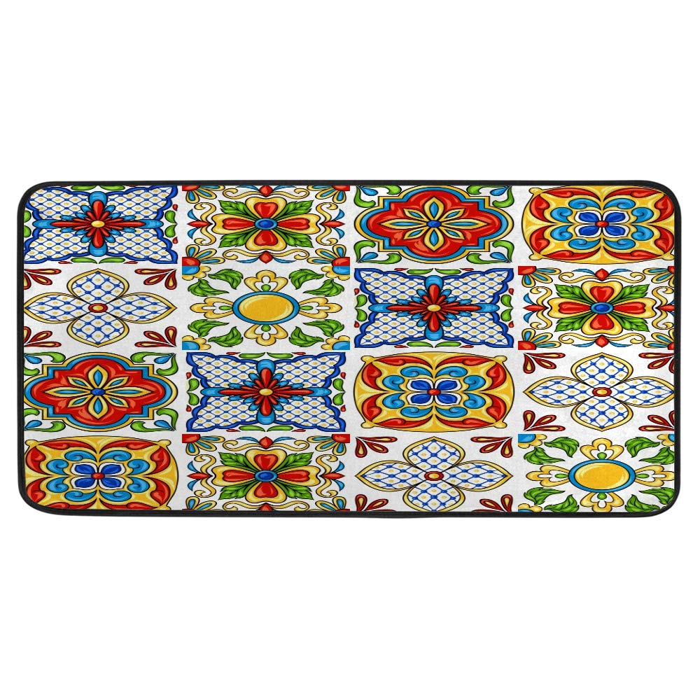 Tapis de cuisine anti-fatigue style mexicain pour un espace bureau debout coloré