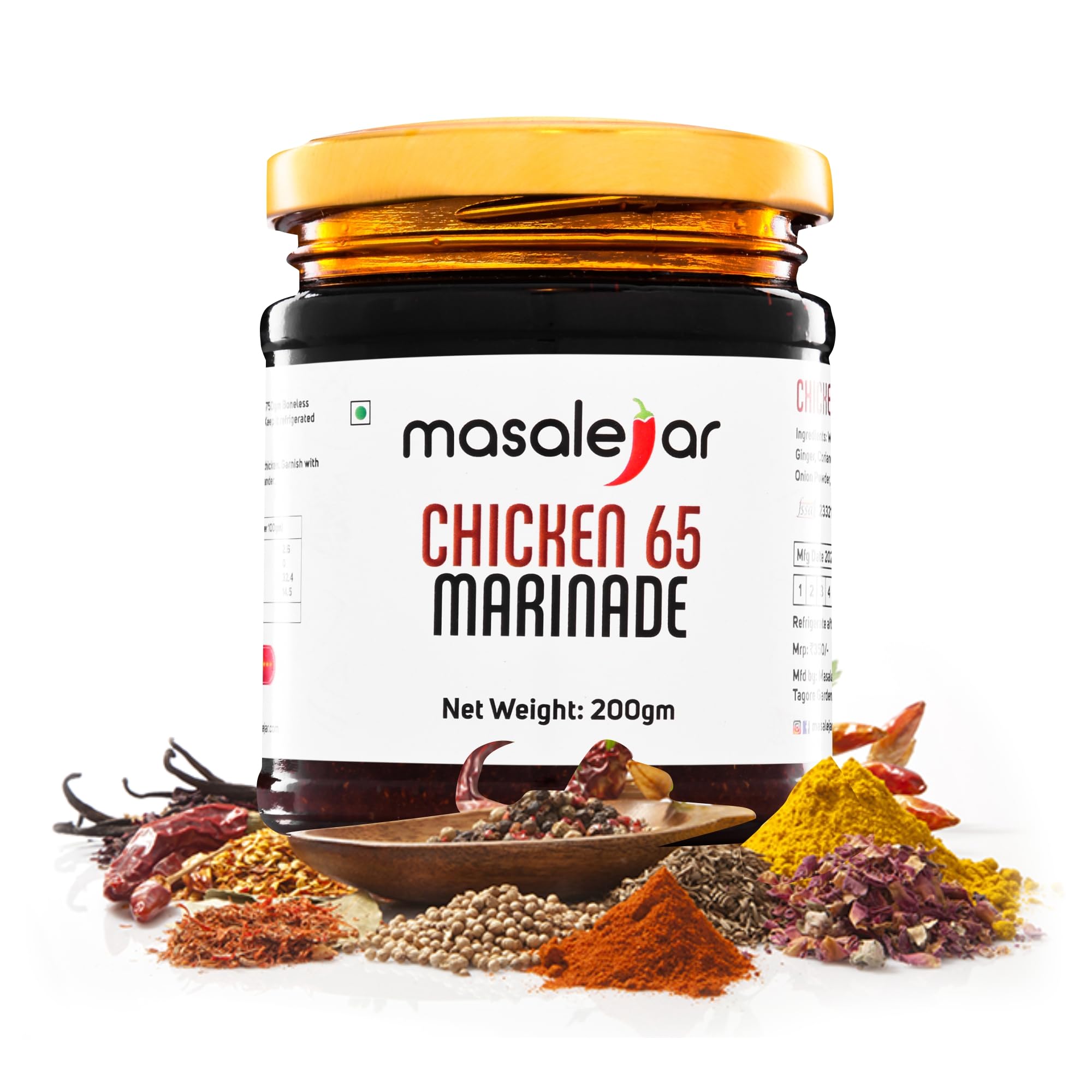 Masalejar Chicken 65 Marinade 200 gm Serves 5-6 | Ready to Cook Spice Marination Paste Mix Chicken Masala | Paneer Masala | Just Mix & Cook | Cholesterol & Trans Fat Free | No added colours (B09ZPLF39D) Amazon Price History, Amazon Price Tracker
