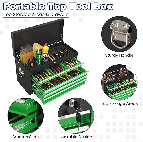 Miniatura 4 de Cofre de herramientas con ruedas, caja de herramientas de alta capacidad de 8 cajones con ruedas, caja de herramientas de almacenamiento extraíble