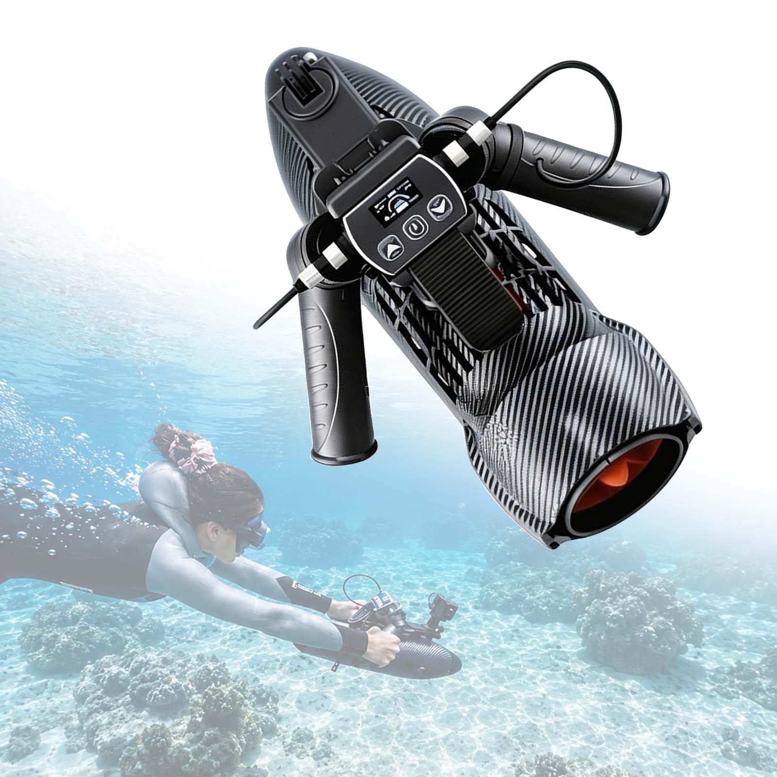 QFGain Long Battery Life Underwater Scooter, 120 Mins Cruise Mode Dual Swappable 4400mAh Battery, 12kg Thrust 40m Waterproof for Snorkeling Freediving