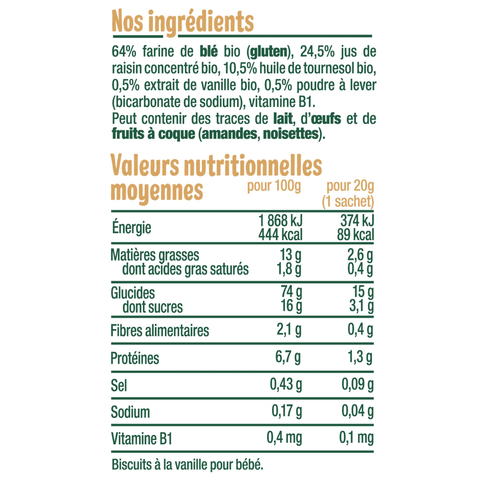 Good Goût - Biscuits Tout Ronds - Vanille Et Cacao - Biscuits Bébé - Dès 10 Mois - Bio - sans Huile De Palme - 4 sachets - Lot de 6