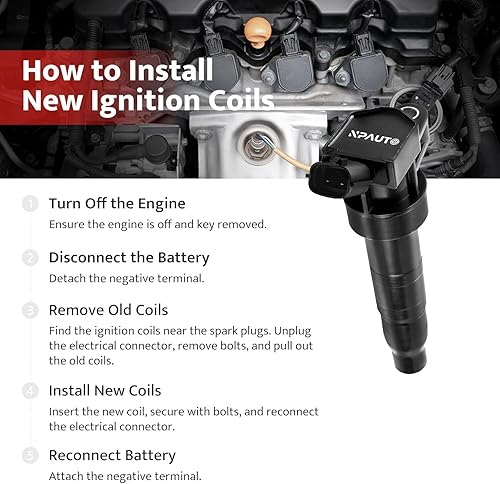 Miniatura 5 de NPAUTO Bobinas de encendido compatibles con 2.4 2.0 2008 2009 2010 2011 2012 2013 2014 Hyundai Sonata Kia Genesis Coupe Santa Fe Forte Optima