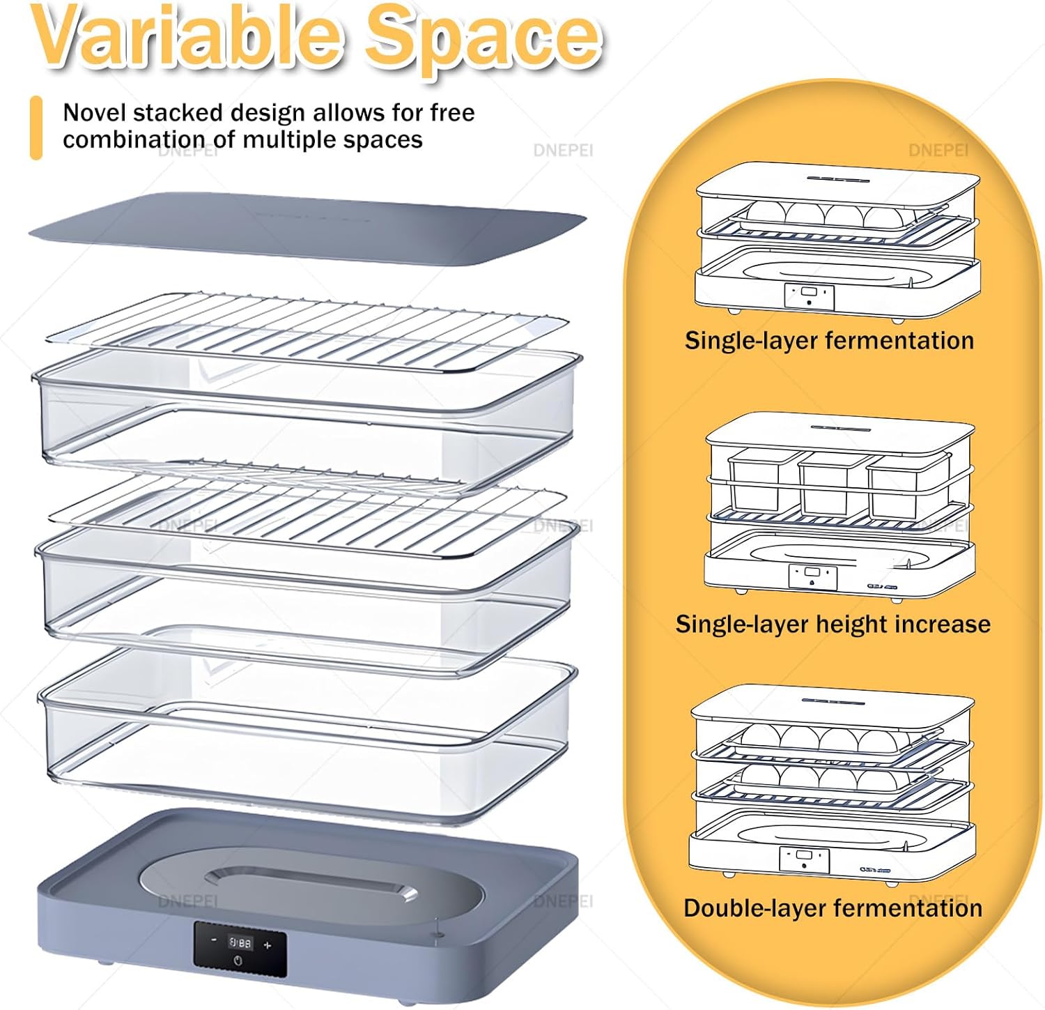 Professional 40L Home Bread Proofing Box, Adjustable Temperature & Humidity for Consistent Results, Large Inner Cavity Fits Multiple Loaves