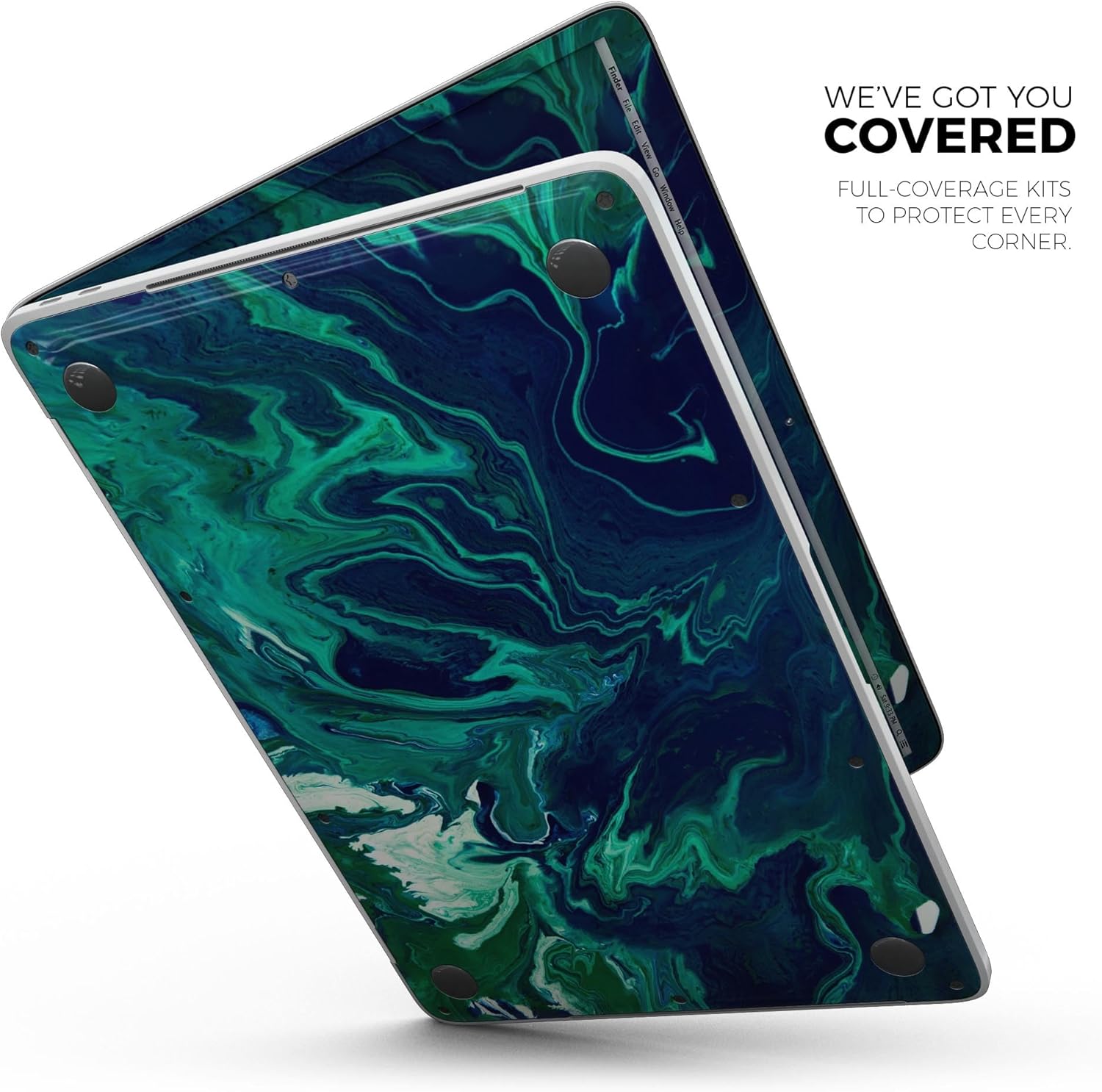 DesignSkinz - Compatible with MacBook Pro 16" M3/M4 (A2991/A3403) - Skin Decal Protective Scratch Resistant Vinyl Wrap - Teal Oil Mixture