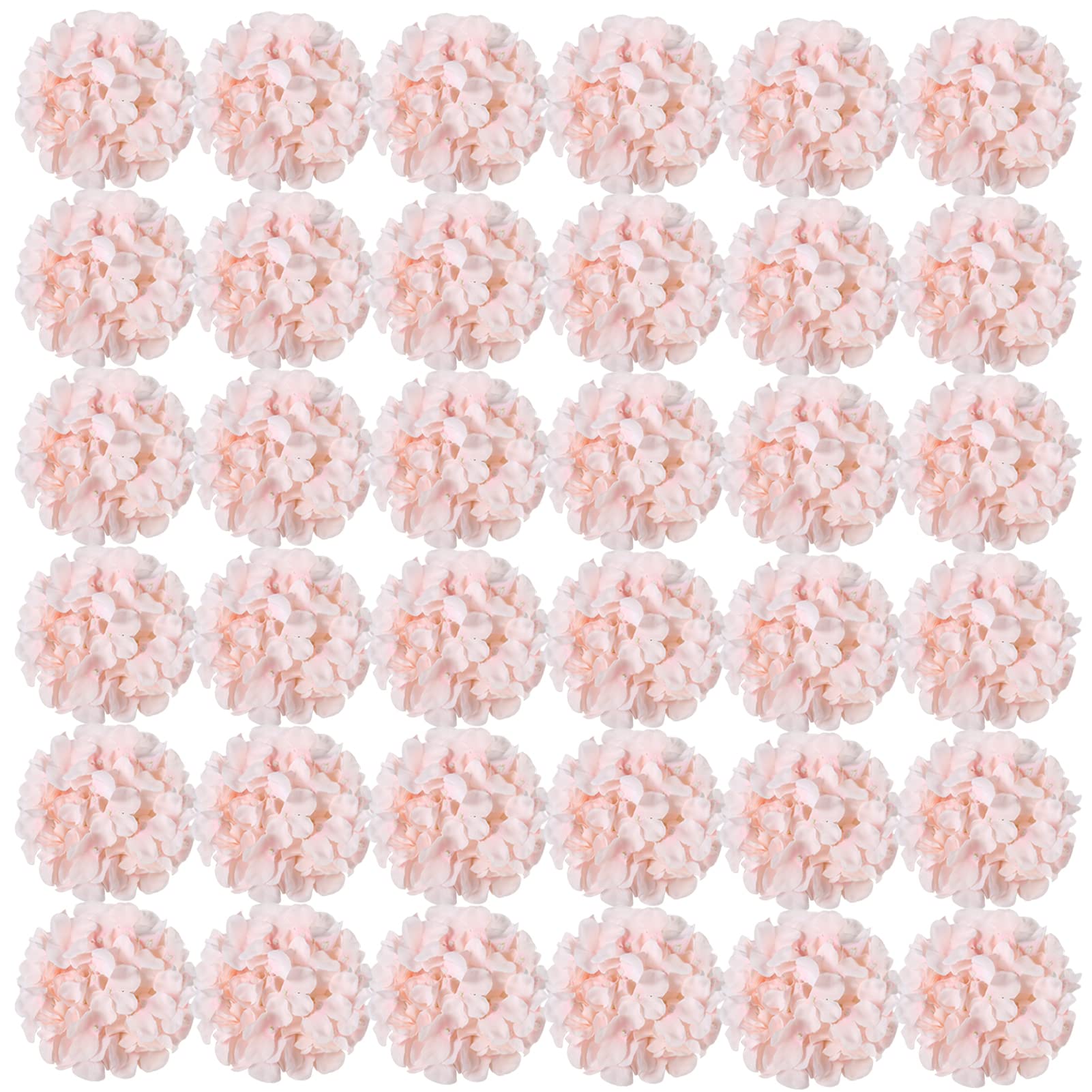 Auihiay36PCS Silk Hydrangea Heads with Stems, Artificial Hydrangea Flowers Pink Silk Flower Heads for DIY Wedding Centerpiece Home Party Baby Shower Garden Decor (Pink)