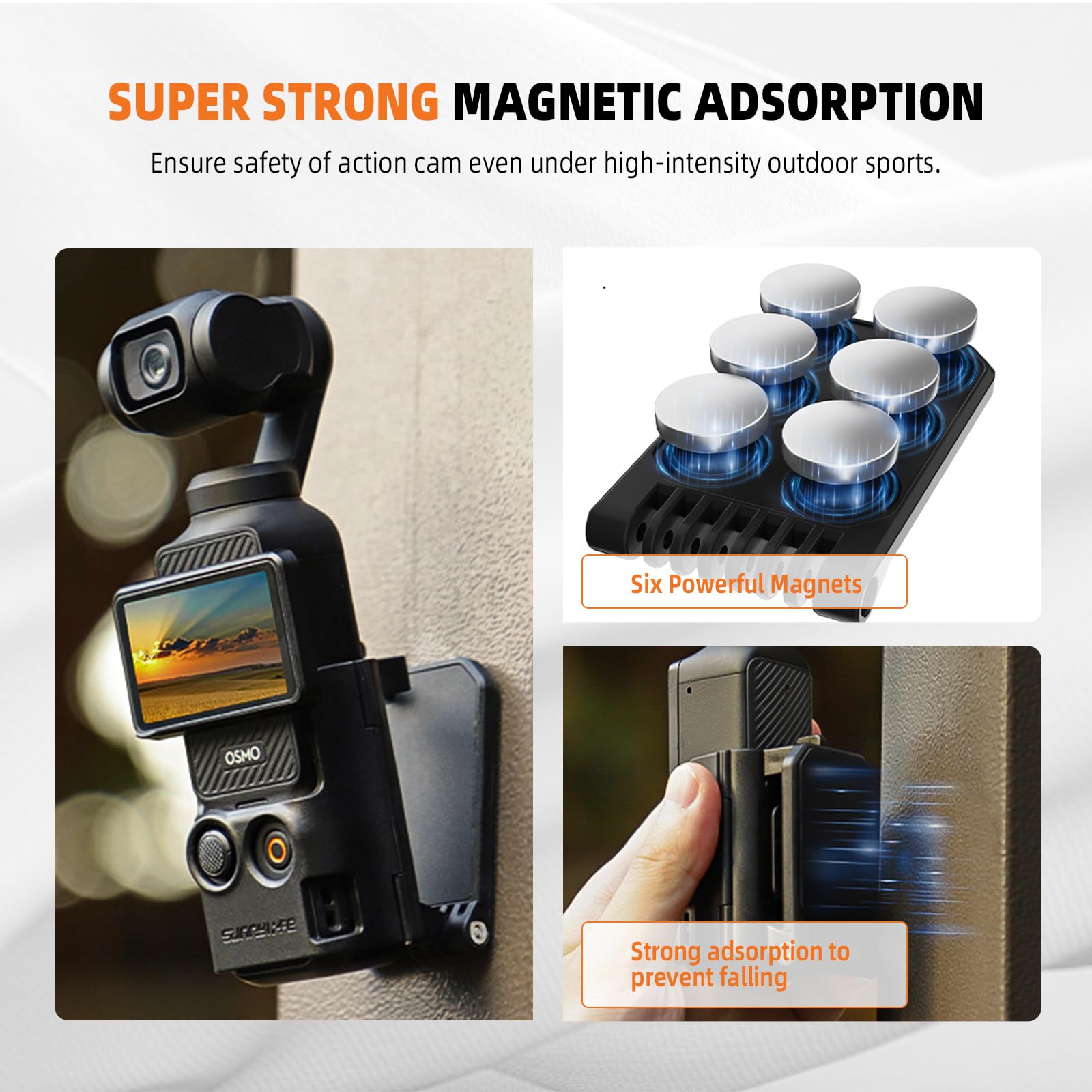 Accessoire Pocket 3 Support Magnétique Pour DJI Osmo Pocket 3 - Fixation Solide 6 Aimants