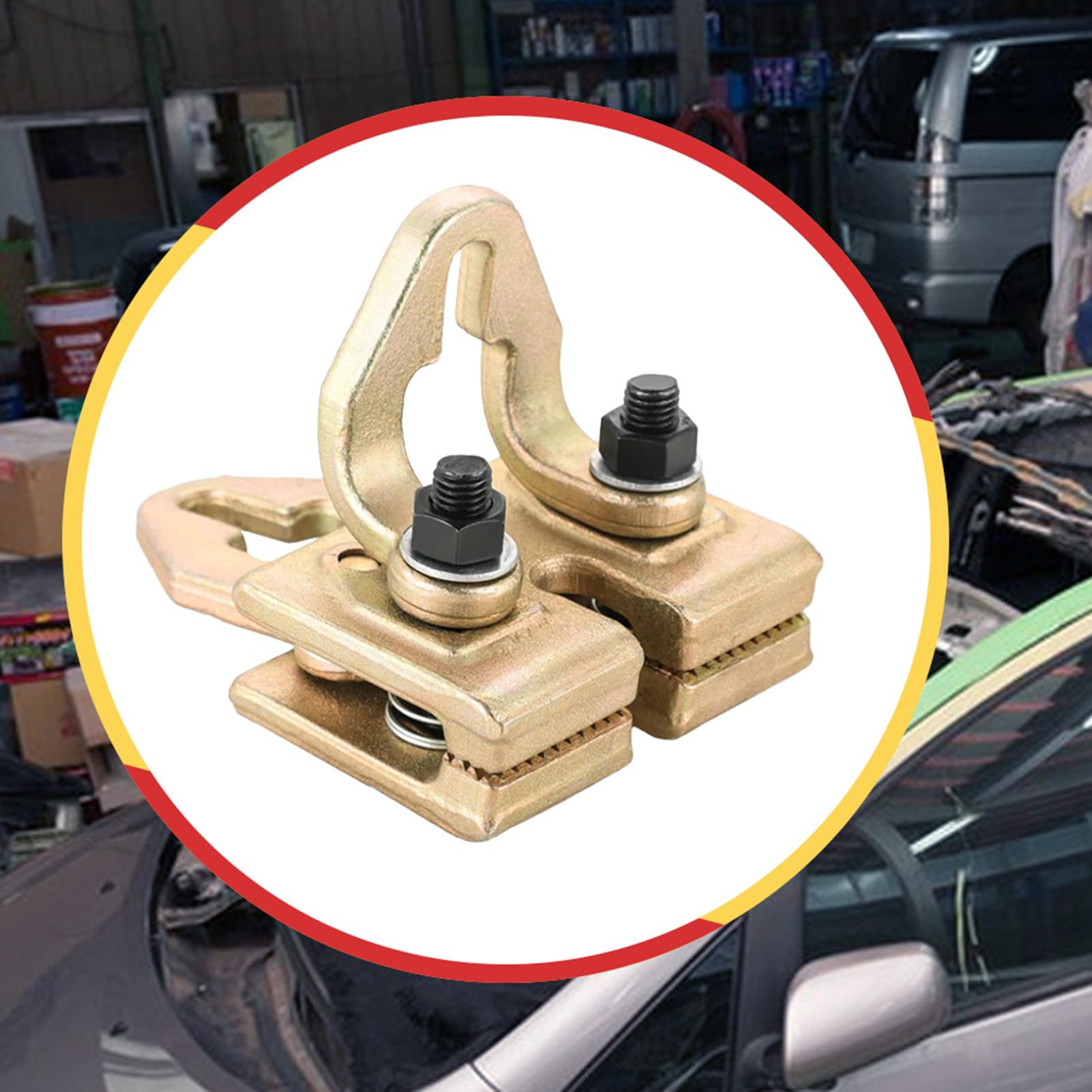 Abrazadera de tracción para carrocería de automóvil, Abrazadera de