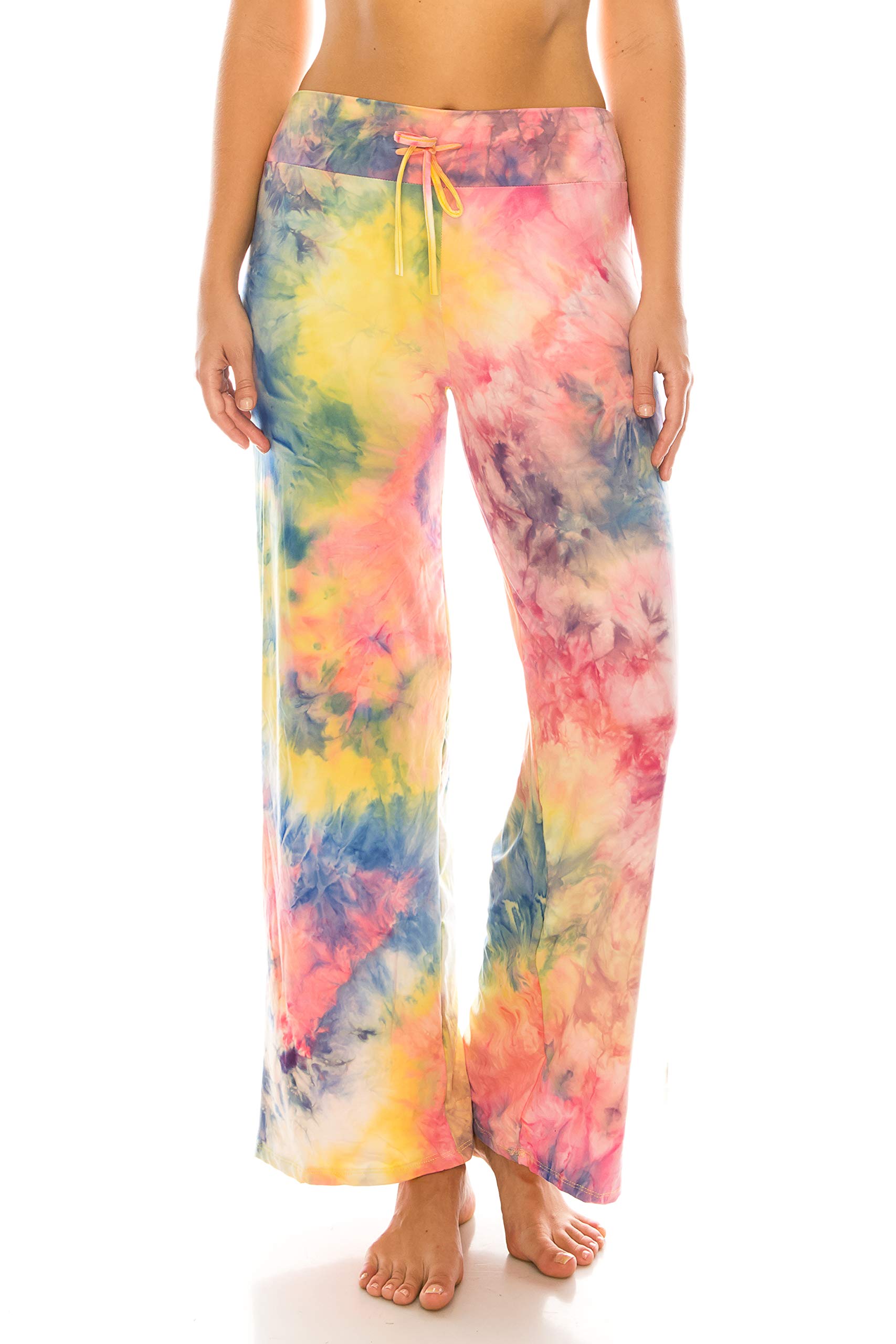 Leggings Depot Women's Wide Leg Drawstring Pajama Pants for Lounge, Sleep