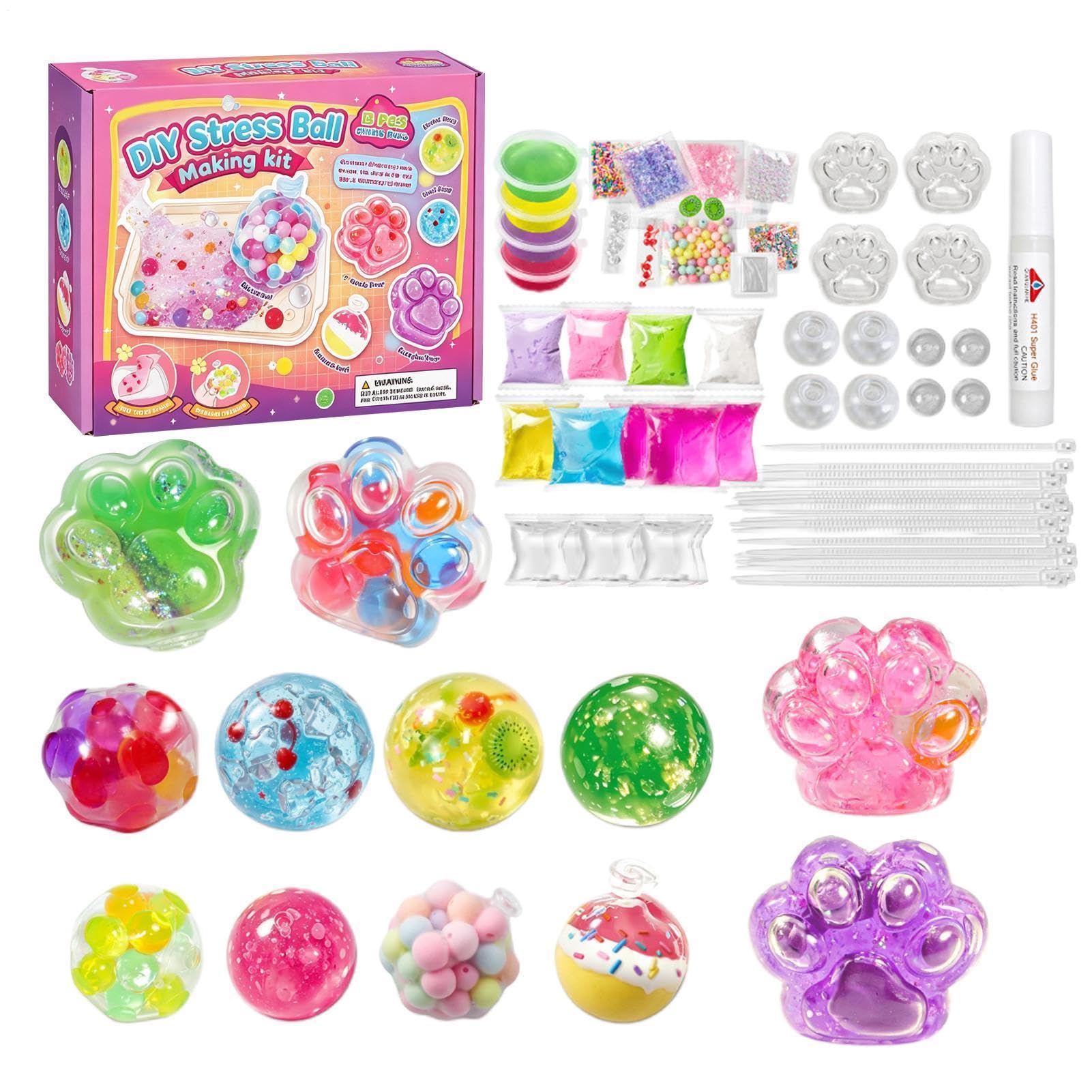 DIY Squishly Toy Kit, Cat Claw, Painting Craft, Sensory Stress Relief Kids