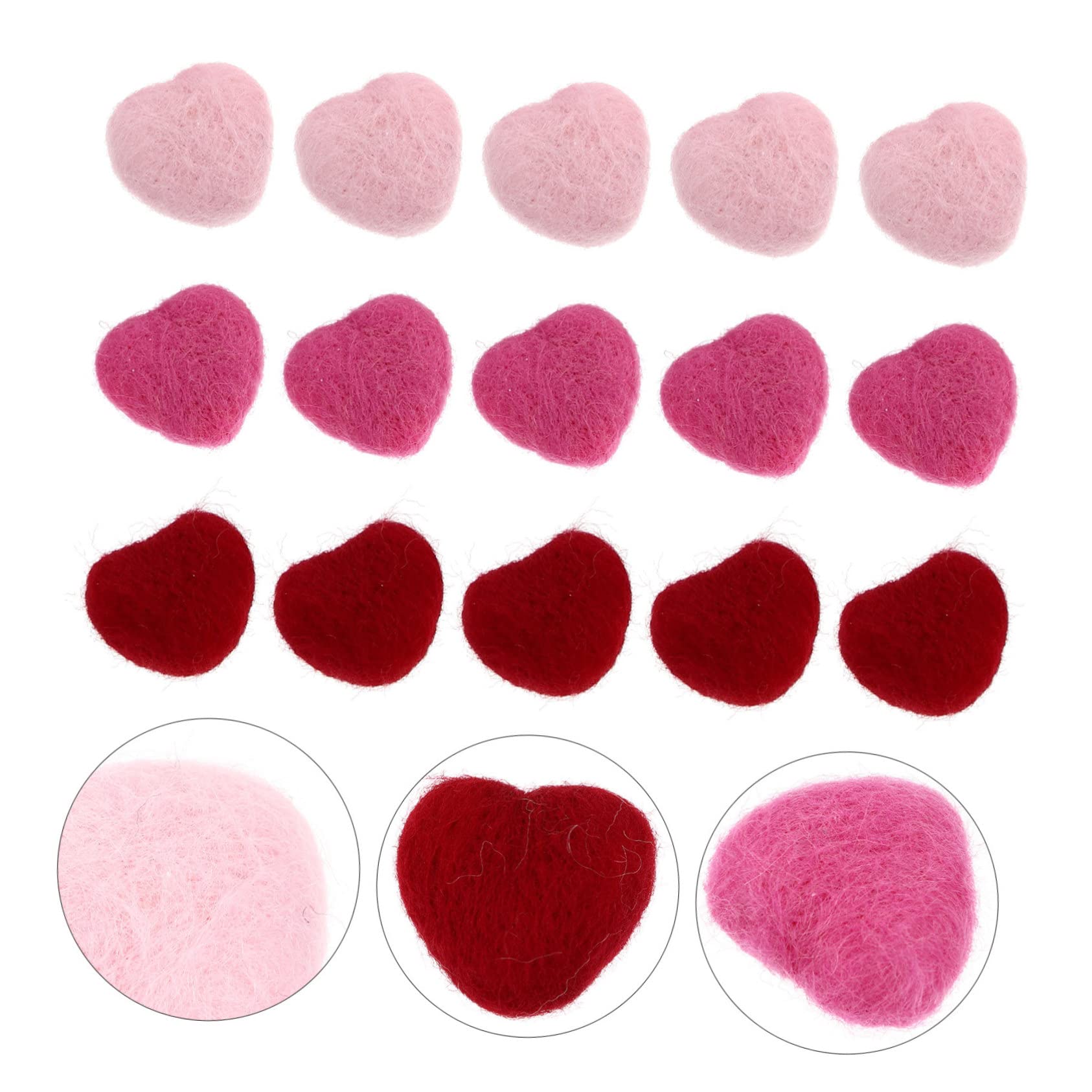 45stücke Teiliges Herz Filz Bastelmaterial Für Haarschmuck Und Broschen Für Valentinstag Weihnachten Und Kreative Dekorationen
