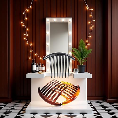 Miniatura 5 de 7 Tooth French Twist Comb, 3PCS Plastic Hair Clip, Hair Side Combs, Hair Accessory for Women Girls, Hair Clip Comb Accessories (Black and Brown)