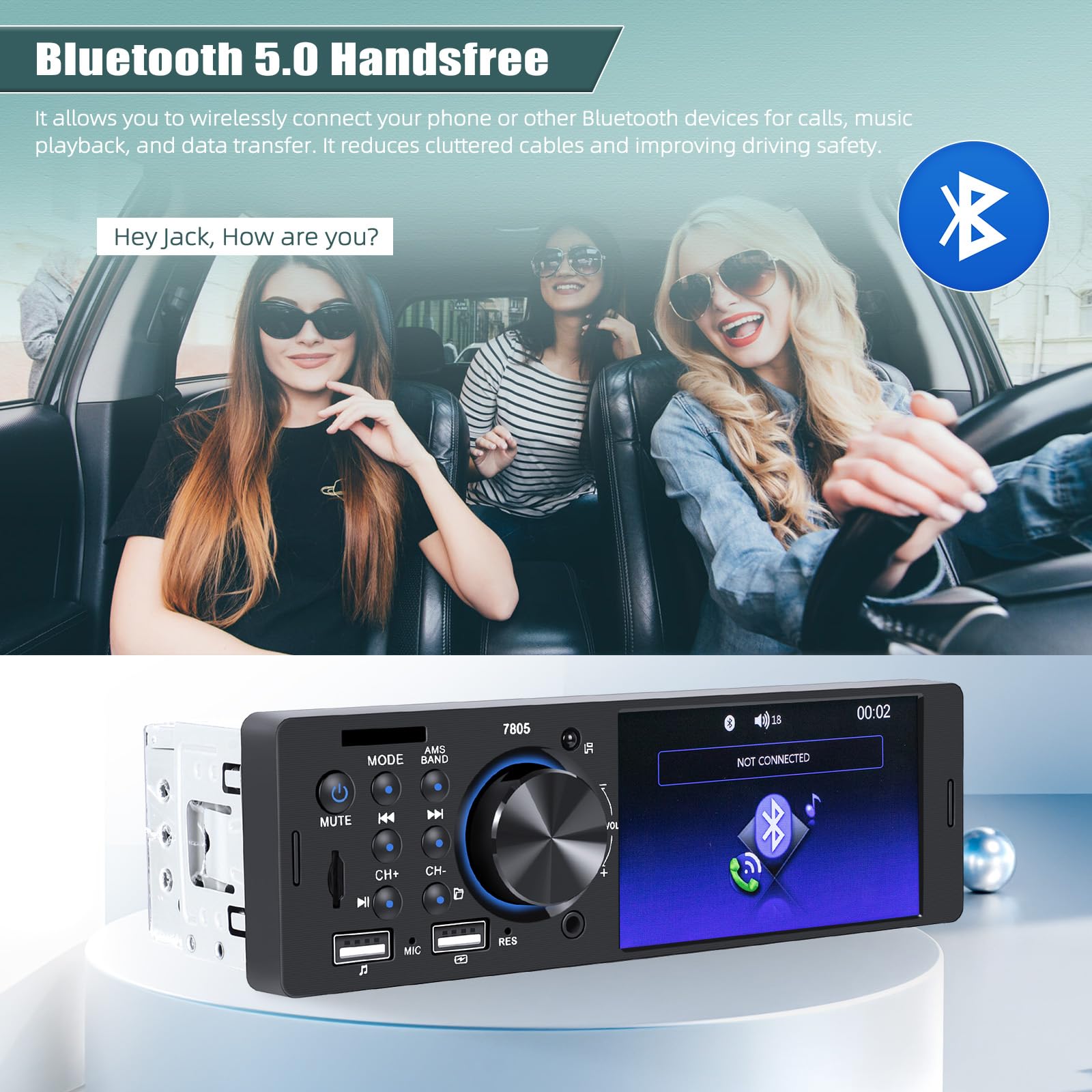 Rimoody 1 Din Autoradio Bluetooth-Freisprecheinrich Produktbild-Vorschau 14