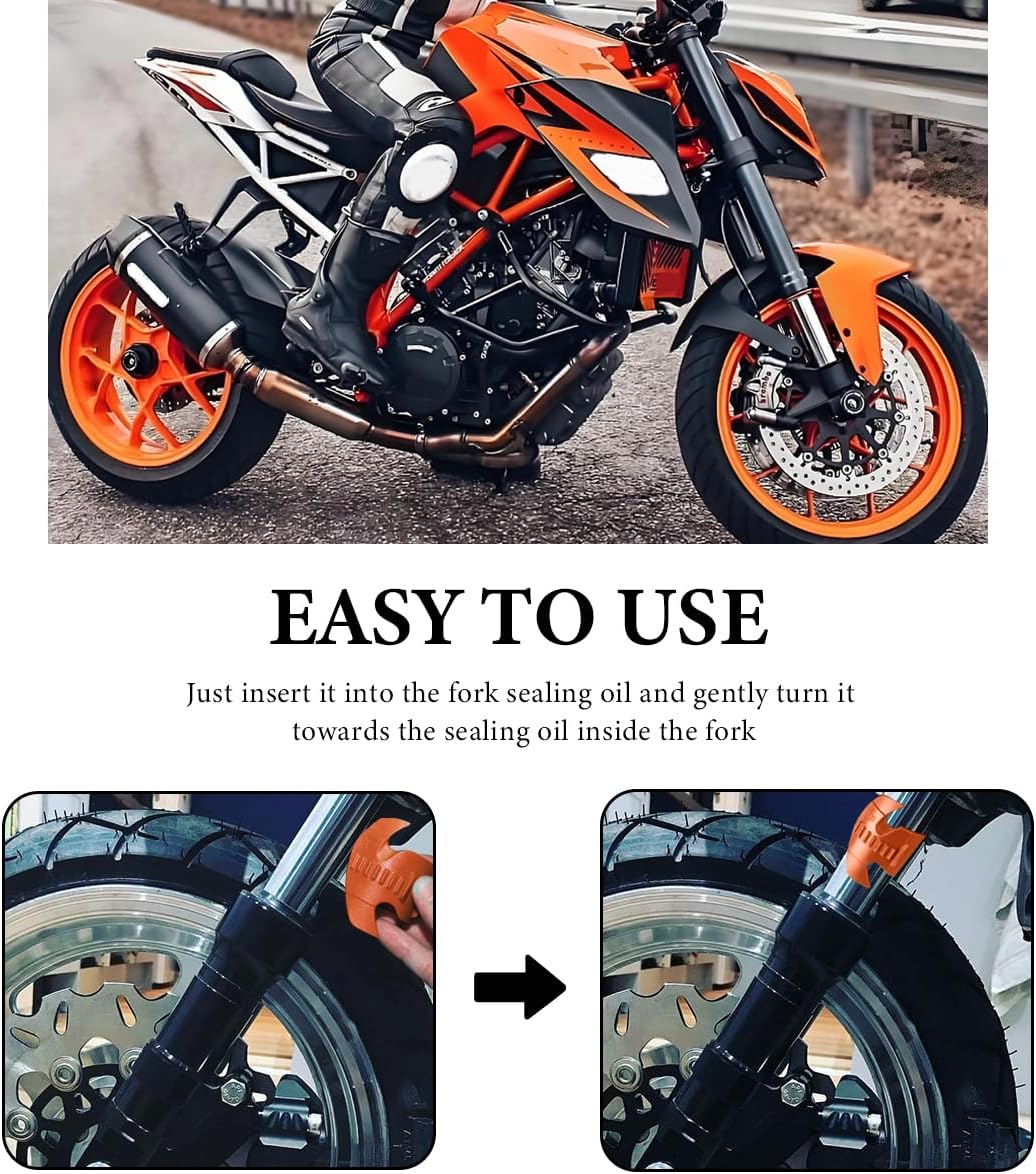 Motorcycle Fork Seal Cleaner Tool, 45-55mm Motorcycle Shock Absorber Fork Seal Mate Tool, Front Fork Seal Oil Cleaning Tool for Dirt Bike, Motorcycle Accessories (Orange) image 4