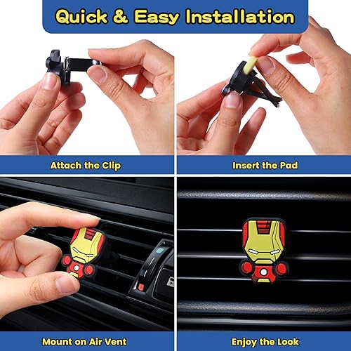 Miniatura 2 de Decoración de ventilación de aire, lindo clip de ventilación decorativo de superhéroe para automóviles, dormitorio u oficina [Iron Man] Hombre
