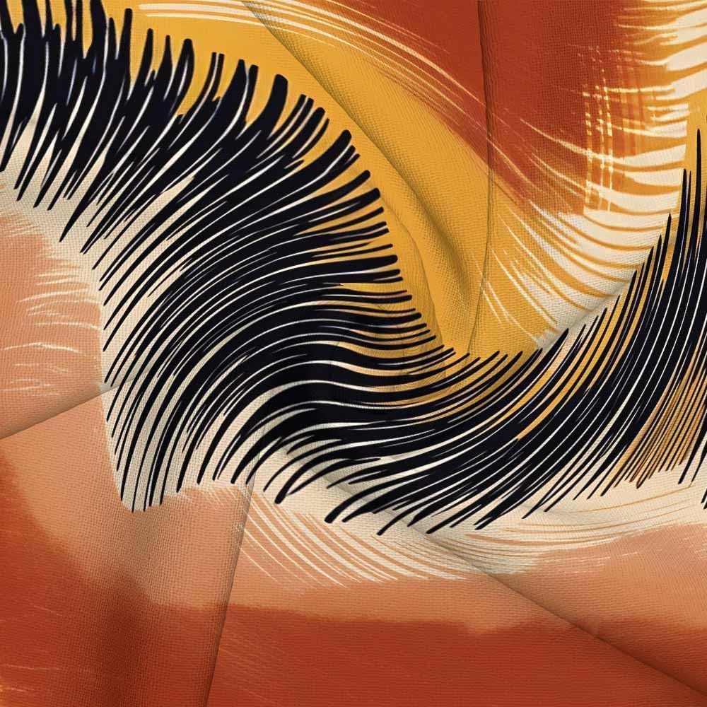 Tribal Boho Throw Pillow Cover,Orange and Brown Chevron Ikat Pattern Decorative Pillow Case,Abstract Geometric Ethnic Cotton Linen Cushion Case for Home Decor 18 * 18 Inch image 5