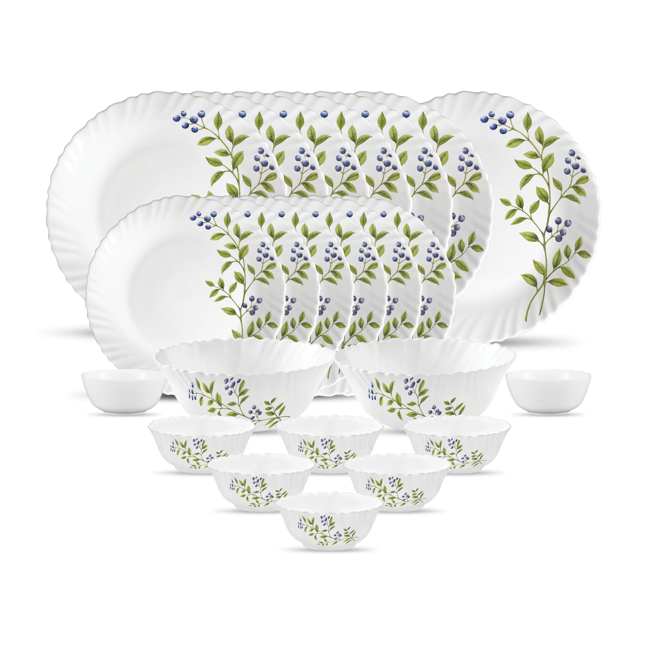 Amazon.com | Laopala Opal Glass Novo Lush Green Dinner Set 23 Pcs