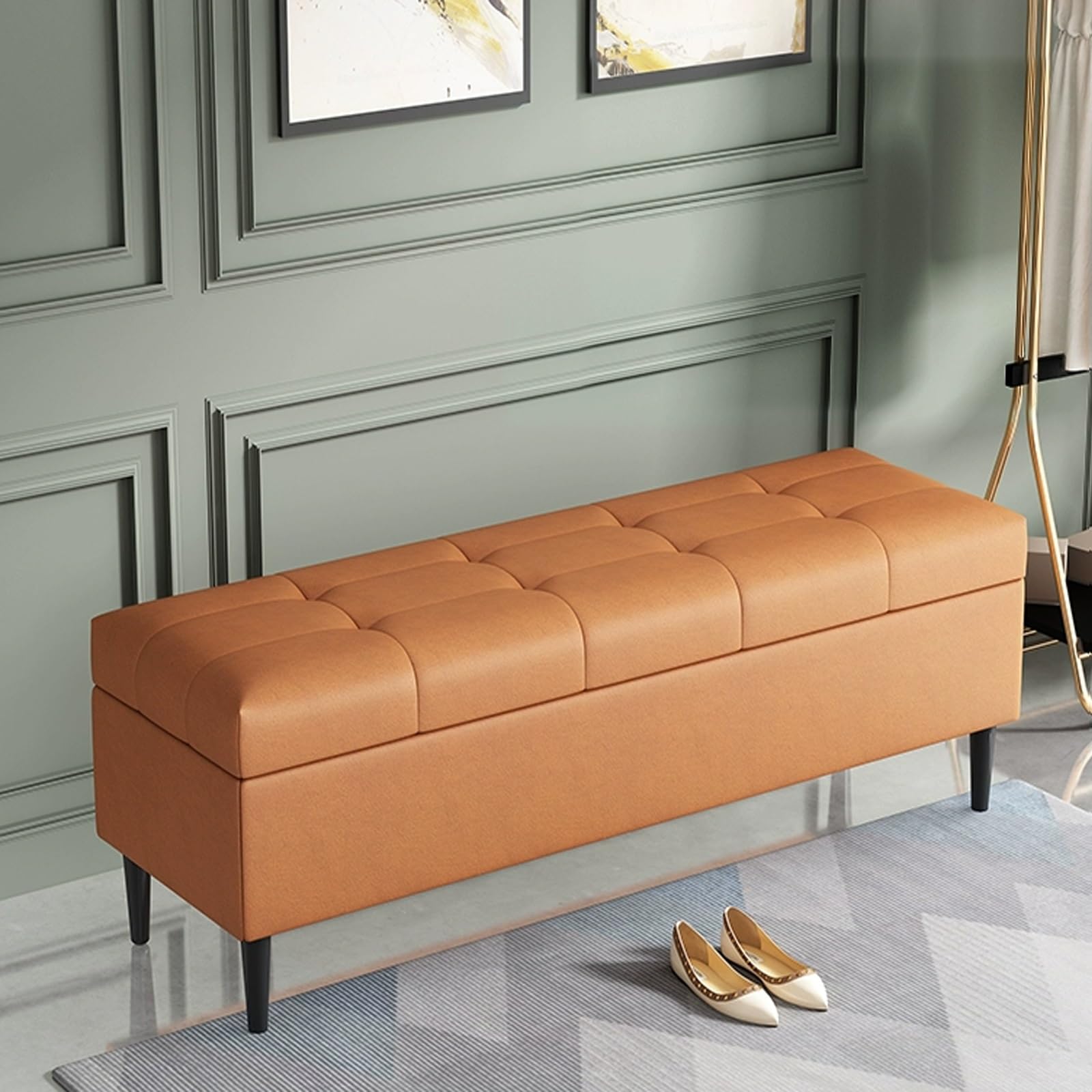 Panca contenitore ingresso con scarpiera, panca camera da letto Imbottito, Panca contenitore con seduta, moderno salvaspazio pouf, panca fondo letto matrimoniale, cassapanca contenitore da interno.