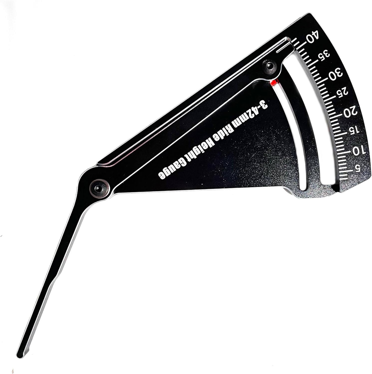 RC Car Ride Height Gauge Adjustable 3-42mm RC Wheel Height Rim Camber Gauge | Wide 3-42mm adjustable range for height&rim camber, durable alloy construction, clear sliding markings, compact pit-side tool