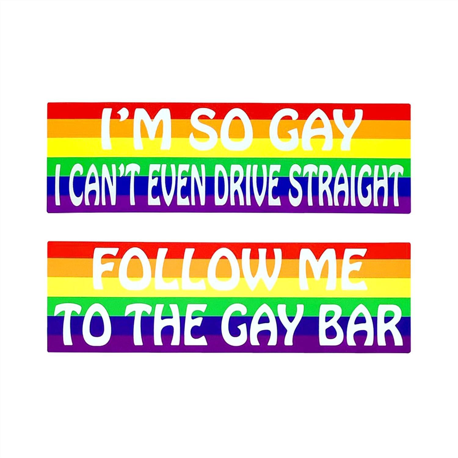 Amazon.com: LGBTQ Pride Flag Bumper Stickers, 10*3inch, Pack of 2 LGBTQ ...