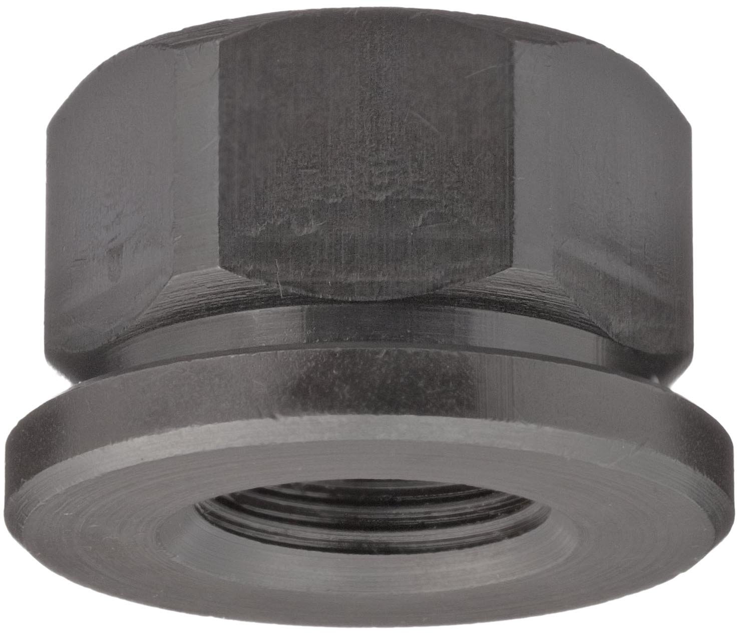 TE-CO Flanged Hex Nut, 12L14 Steel with Black Oxide Finish, UNC 1-8 Thread Size (2-Pack)