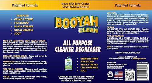 Miniatura 8 de BOOYAH Limpiador desengrasante limpio multiusos  Elimina la mugre, las manchas, la sangre de pescado, el aceite, la grasa, las rayas negras y el