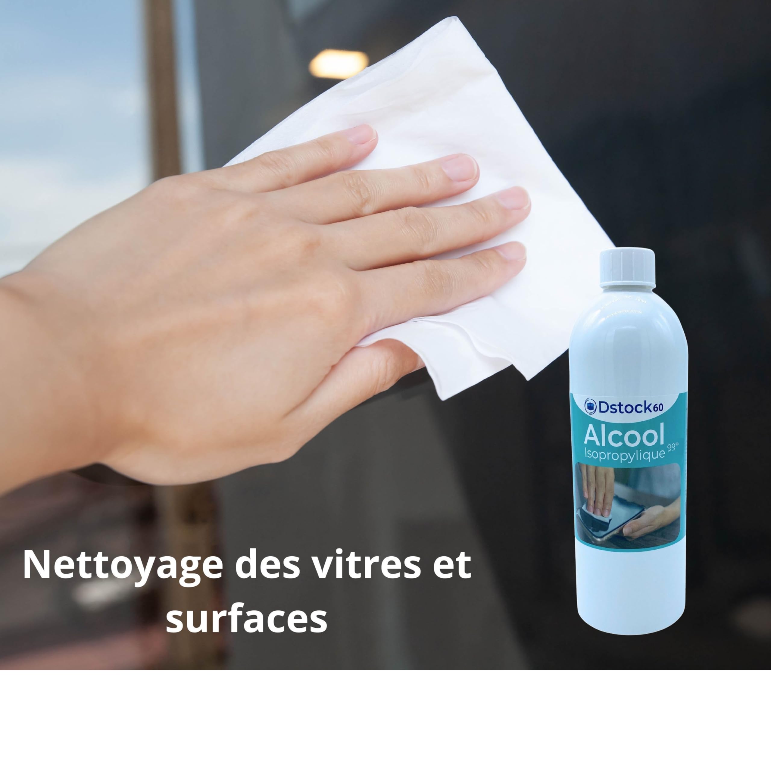 DSTOCK60 – Lot de 12 bouteilles de 1 litre d’Alcool Isopropylique 99° extra pur - Isopropanol liquide IPA parfait comme solvant, nettoyant et dégraissant