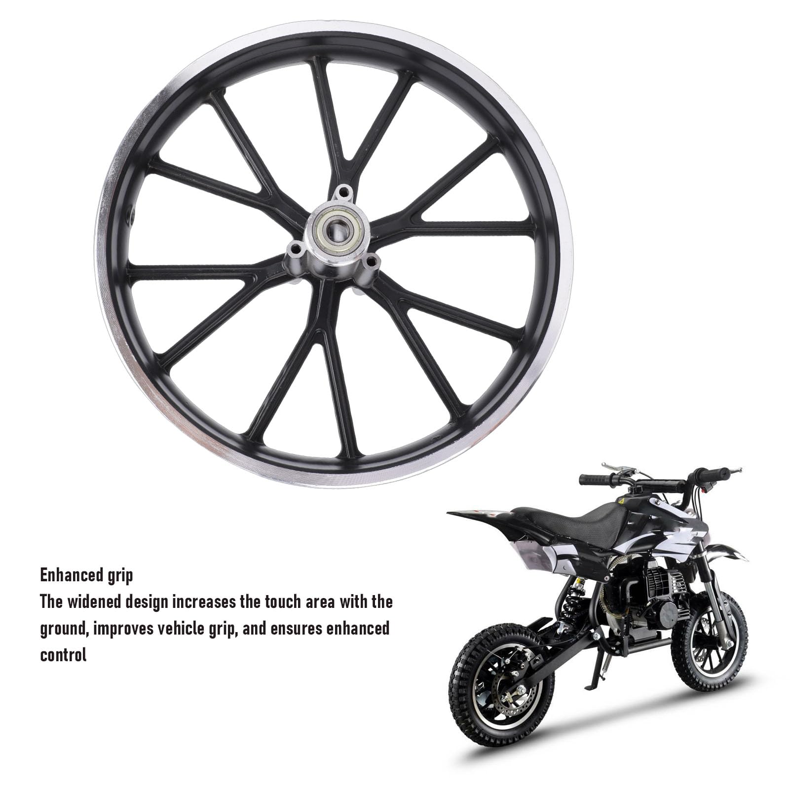 Cerchio in Lega di Alluminio 2.50-10 per Mini Bici Elettrica Pocket Bike Dirt Bike Ruota Posteriore 10 Pollici