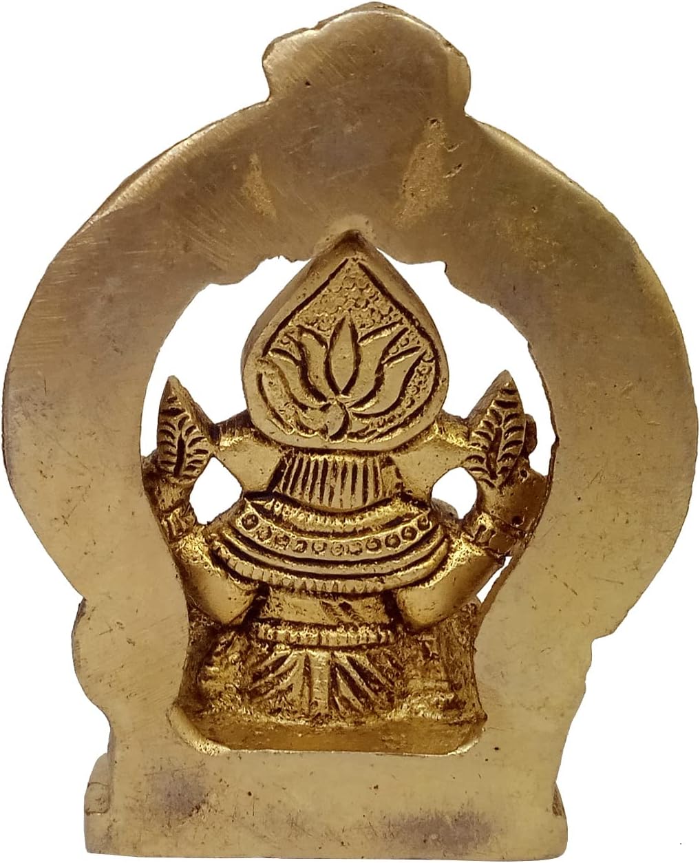 Purpledip Brass Idol Ganesha in Mandap: Decorative Statue for Home Temple (12172A)