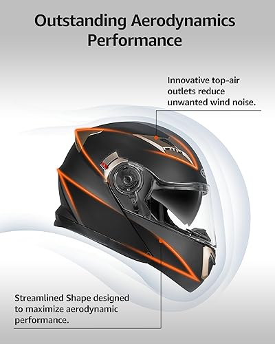 Miniatura 7 de Casco modular de cara completa aprobado por DOT - YEMA YM-925 Moto Street Bike Racing Casco con visera solar