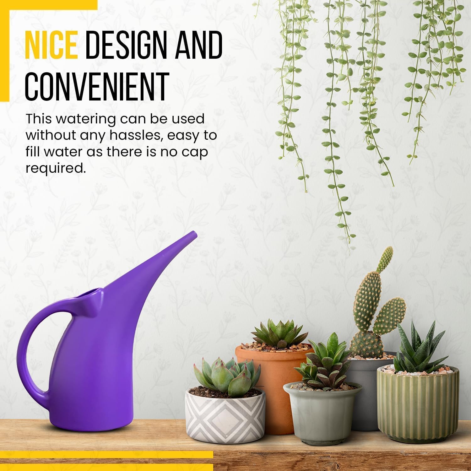 2 Pack Watering Can 1/2 Gallon - Small Watering Can for Indoor Plants - Outdoor Watering Can - Purple Plant Waterer - Plastic Watering Can for Garden