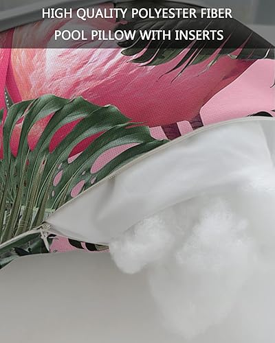 Miniatura 7 de Almohada reclinable para la cabeza con inserto, almohada lumbar colorida de flamenco con correa ajustable, almohadas de patio impermeables para