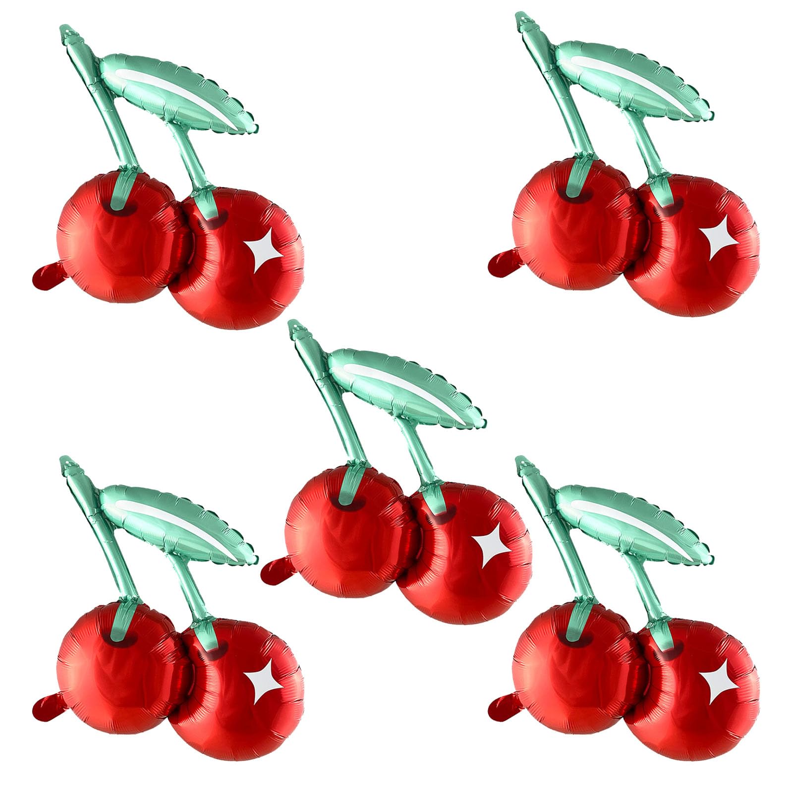 GOTPASS 5Pcs Cherry Balloons Cherry Theme Birthday Party Supplier for Baby Shower Girls Birthday Summer Sweet Cherry Theme Party Decorations