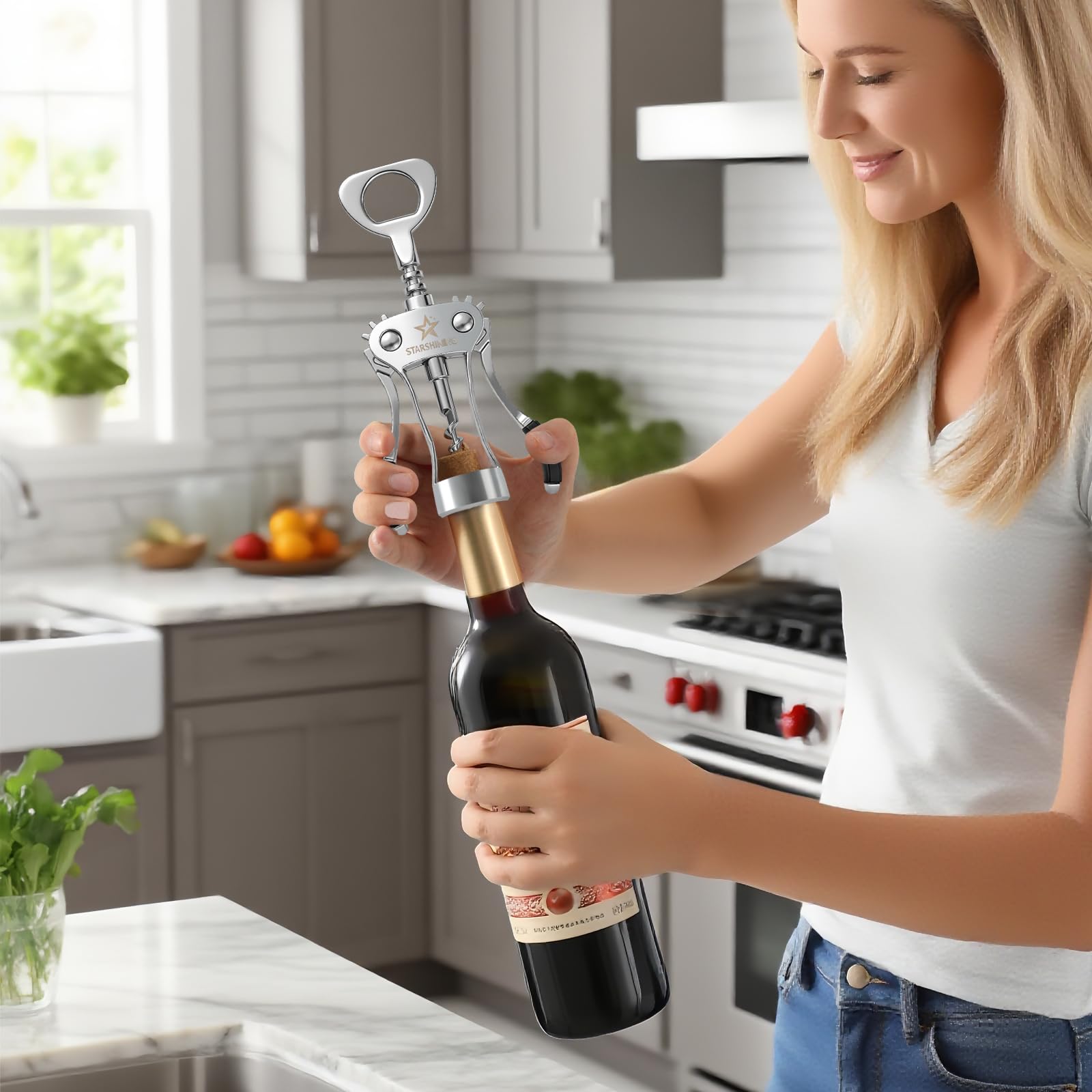Premium Wing Corkscrew - Easy Wine Opener -8
