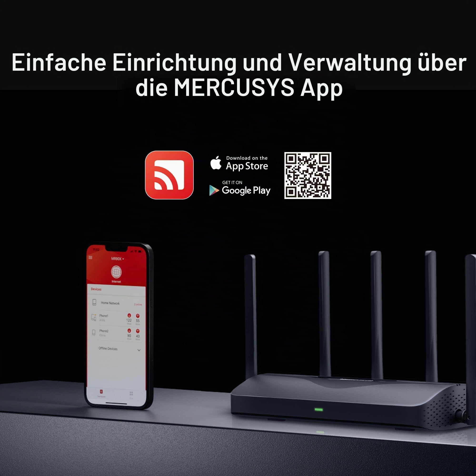 Mercusys Tri-Band BE9300 WiFi 7 Router MR47BE | 4 x 2,5G-Ports | 6 Hochleistungsantennen | 320 MHz-Kanäle | 6 GHz | Gastnetzwerk | MERCUSYS app | IPTV IPv6 WPA3 VPN