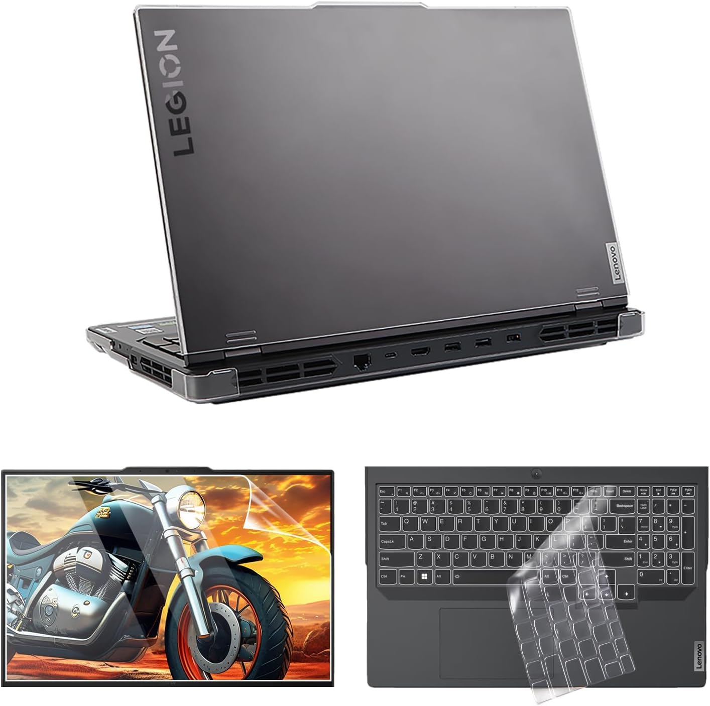 immoenuc 4-in-1 Laptop Case Set for 2024 Legion Pro 5i / Pro 5 Gen 9 Intel/AMD 16 inches Hard Shell Protective Cover with Keyboard Cover & Screen Film Compatible 2023 Legion Pro 5 Gen 8 16"