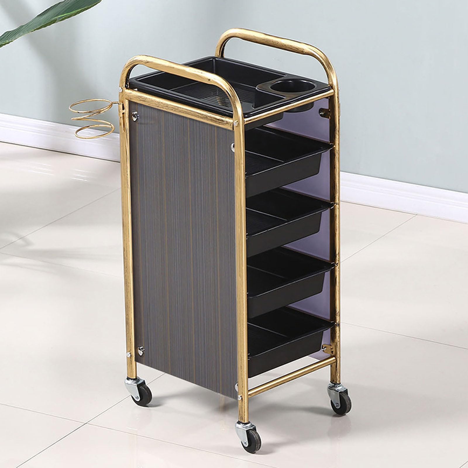 Carro De PeluqueríA,Carrito De Bandeja De SalóN,Carrito Peluqueria,Carrito Auxiliar con Ruedas,Carro Peluqueria Profesional,con Cajones,Carrito De Servicio,para Cabello Belleza