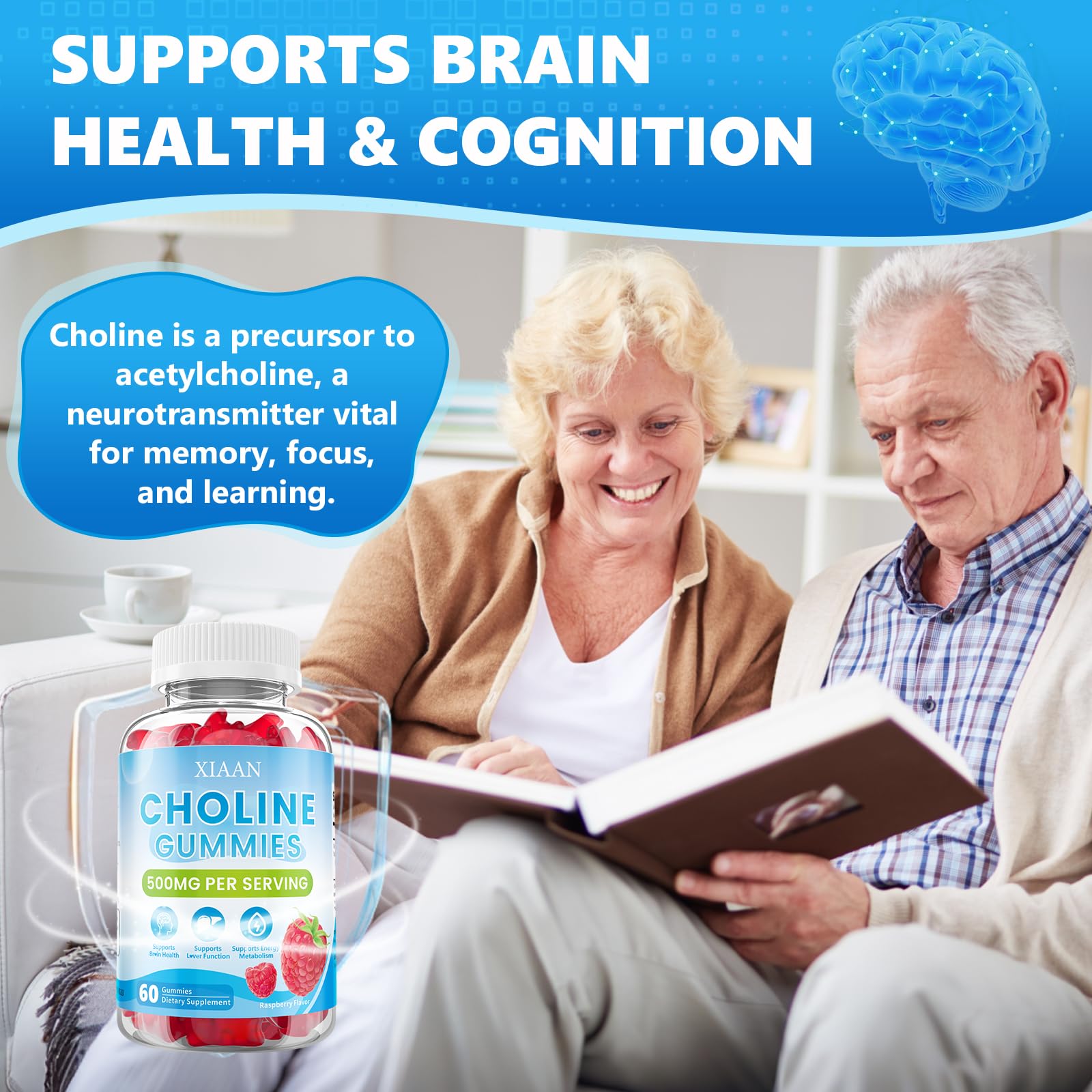 Choline Gummies for Kids & Adults, Choline Bitartrate 500mg — Amazon image 4
