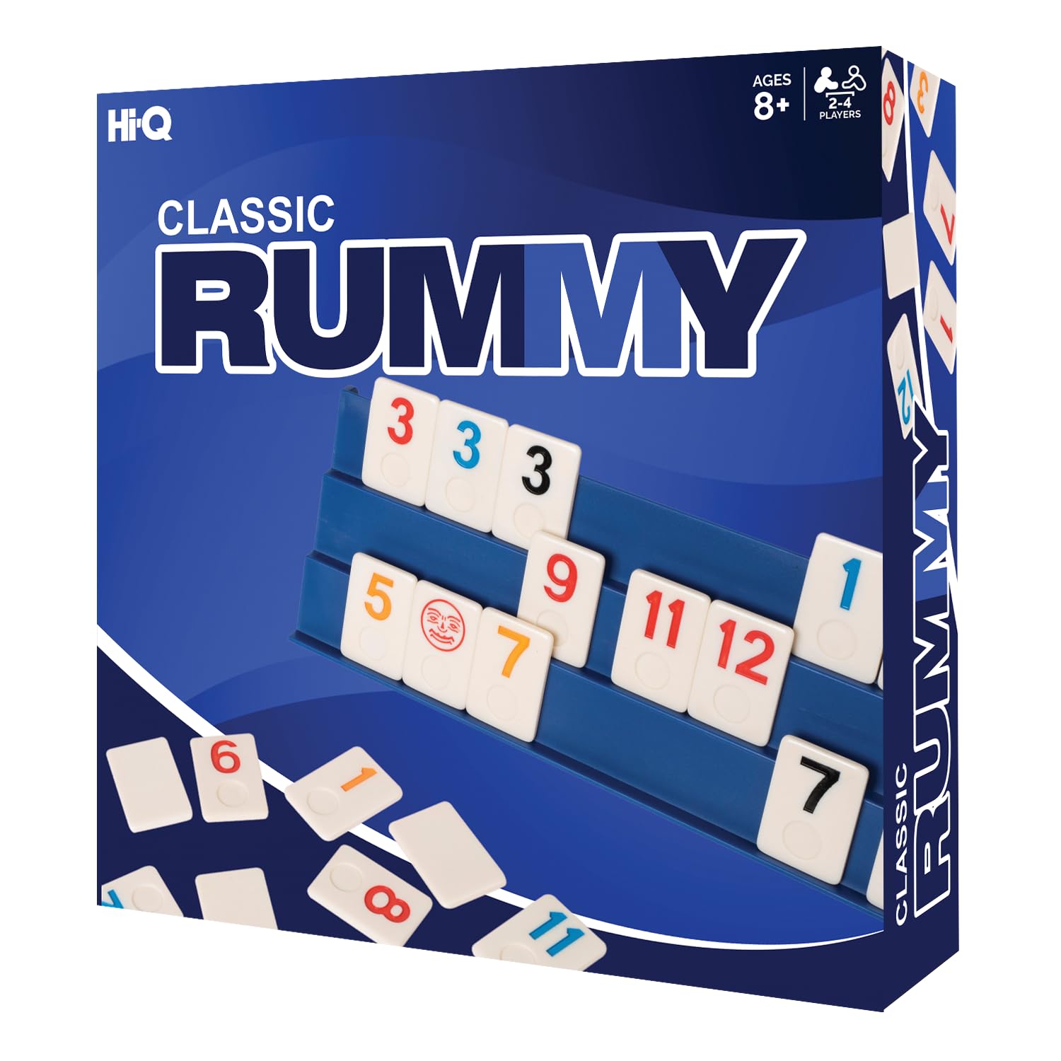 Point Games Classic Rummy Game - Rummy Games with Full-Size Three Tier Exclusive Folding Playing Racks, 2-4 Players, Great Gift For Kids And Adults