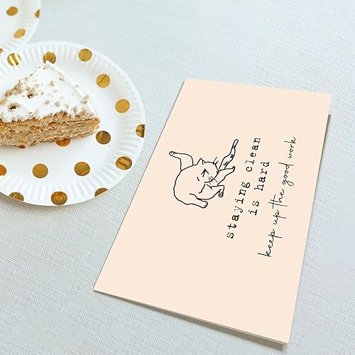 Miniatura 4 de Divertida tarjeta de sobriedad de gato, tarjeta de recuperación sobria, tarjeta de aniversario sobrio, regalo de sobriedad para hombres y mujeres,