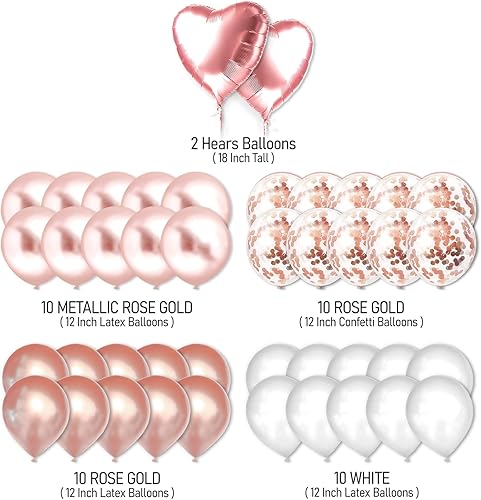 Miniatura 7 de 15 suministros de fiesta de oro rosa decoraciones de cumpleaños 15 para niñas con pancarta de globos de feliz cumpleaños y globos de dígitos,