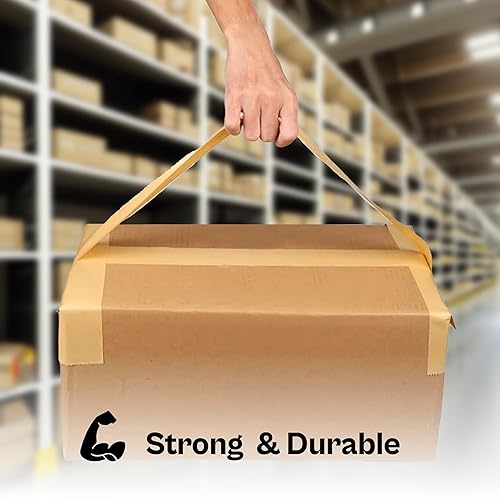 Miniatura 4 de PackagingSuppliesByMail PSBM Water Activated Tape 2.83 Inch x 150 Yards, 10 Pack Fiberglass Reinforced Gummed Kraft Tape Standard Duty