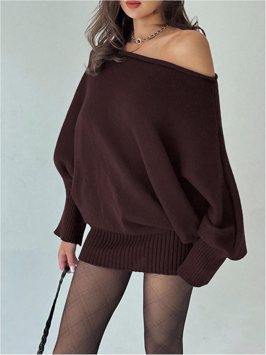 Floerns Women's Y2k Off The Shoulder Sweater Dress Long Sleeve Knit Going Out Mini Dresses - Image 4