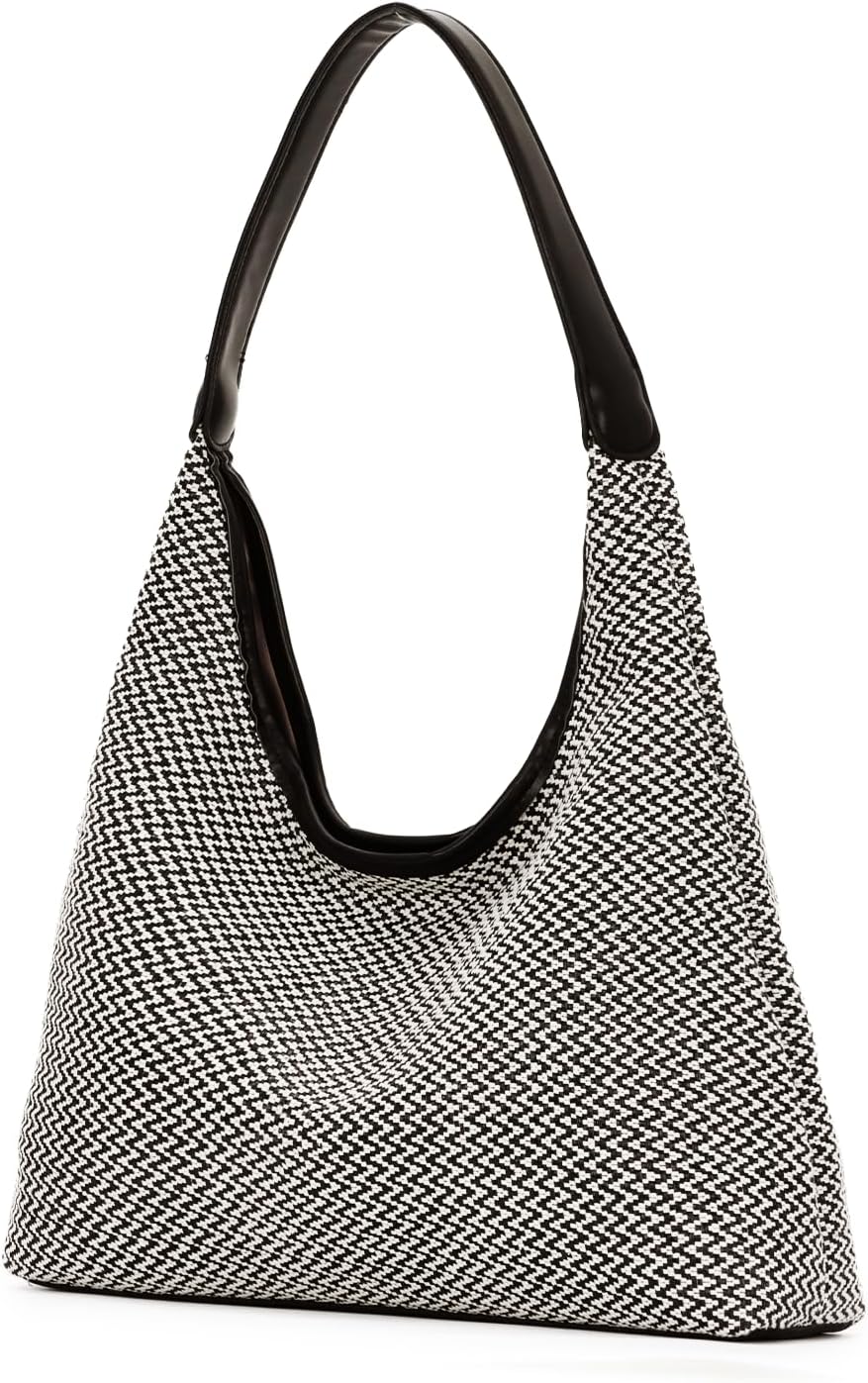 KUANG! Shoulder Bag for Women Straw Woven Tote Bag Summer Beach Bag Handbags