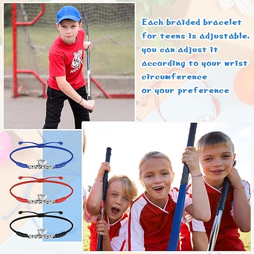 Miniatura 5 de Sureio 48 Pcs Sports Gifts Bulk Sports Ball Bracelet Team Gifts Rope Braided Charm Bracelet Sport Birthday Party Favors for Girls Boys Kids